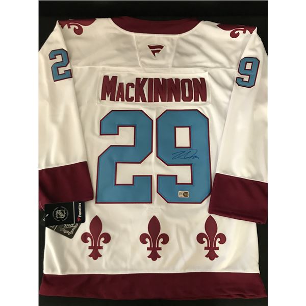 NATHAN MCKINNON SIGNED COLORADO AVALANCHE CUSTOM HOCKEY JERSEY - ELITE COA