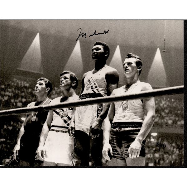 MUHAMMAD ALI SIGNED OLYMPICS 11X14 - 89/100