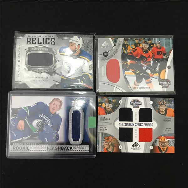 LOT OF 4 PATCH HOCKEY TRADING CARDS