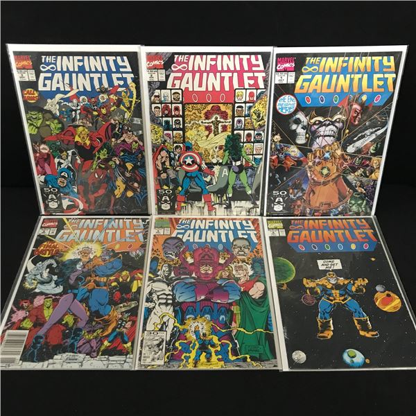 LOT OF 6 THE INFINITY GAUNTLET #1 - #6 - MARVEL COMICS