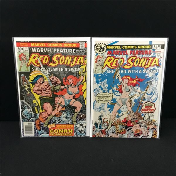 LOT OF 2 MARVEL FEATURE PRESENTS RED SONJA COMICS - MARVEL COMICS