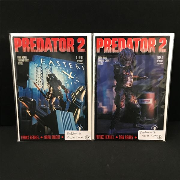 LOT OF 2 PREDATOR 2 COMICS #1 - #2 OF A 2 PART SERIES - DARK HORSE COMICS