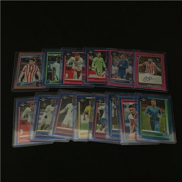 LOT OF 14 DONRUS SOCCER TRADING CARDS - INCLUDING 1 SIGNED