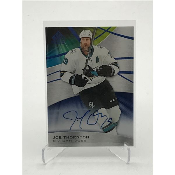 2019 UPPER DECK SP GAME USED JOE THORNTON SIGNED HOCKEY TRADING CARD