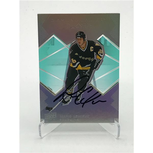 MARIO LEMIEUX SIGNED UPPER DECK BLACK DIAMOND HOCKEY TRADING CARD