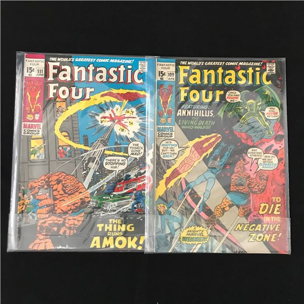 LOT OF 2 FANTASTIC FOUR COMICS #109 & #111 - MARVEL COMICS