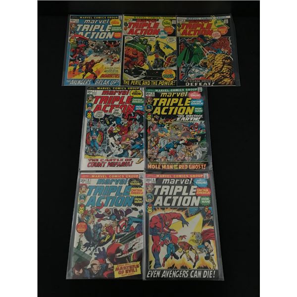 LOT OF 7 MARVEL TRIPLE ACTION COMICS