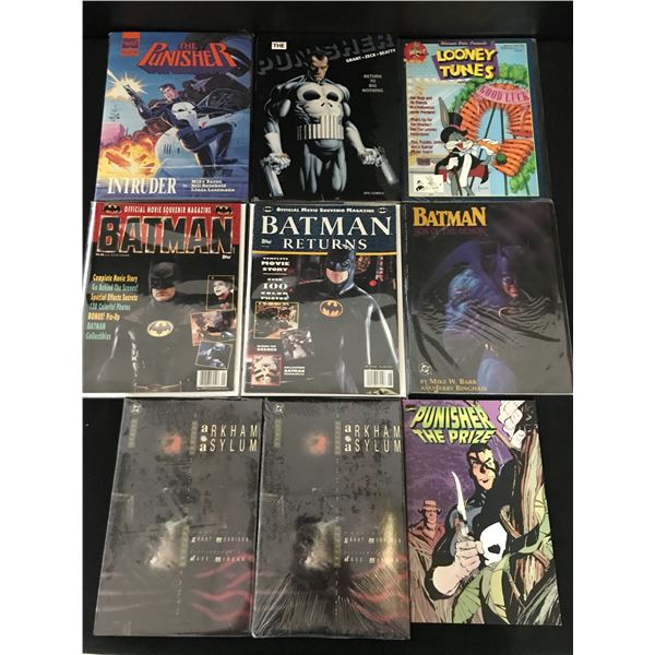 LOT OF 9 MIXED TITLE COMICS - MARVEL & DC