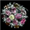 Image 2 : 66.90ct Alluring Top Fancy Colors Tourmaline Sterling Ring   (JEW-1855)