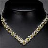 165.21ct Explode 7mm AAA Rich Yellow Citrine Sterling Necklace   (JEW-1851)