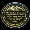 Image 2 : .75oz Franklin Mint PR70 DCAM 24k plated Sterling Silver Round History of the American Presidency A.