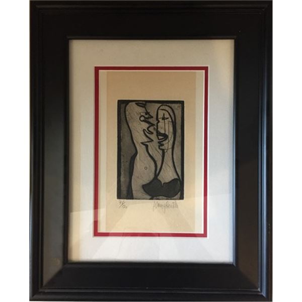 Jeremy Gentilli "Two Figures"Etching 78/120 framed
