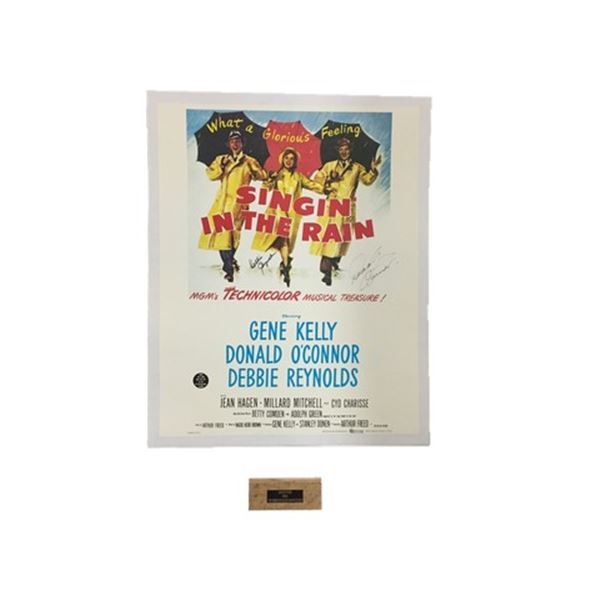 Singing in the Rain (1952) Half Sheet Poster with Piece of Debbie Reynolds Dance Studio Floor
