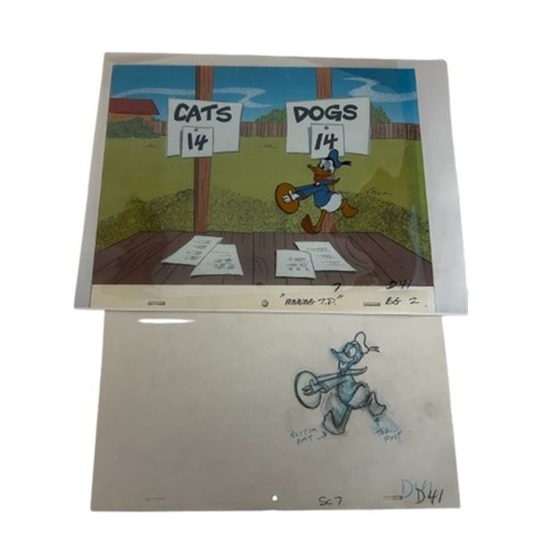 Walt Disney Production Cel & Drawing: Donald Duck
