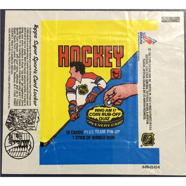 1980-81 TOPPS NHL HOCKEY WRAPPER