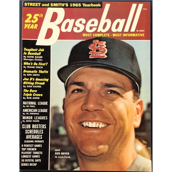 1965 STREET & SMITH BASEBALL YEARBOOK - KEN BOYER COVER