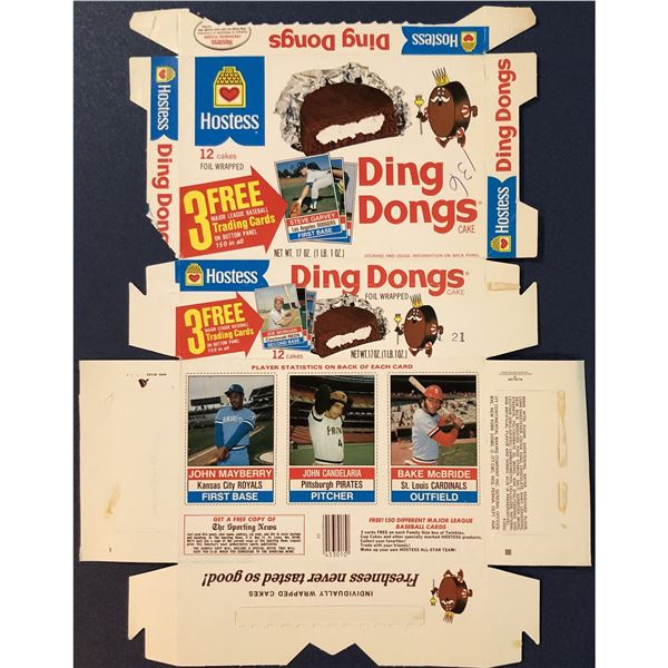 1976 HOSTESS DING DONGS BASEBALL COMPLETE BOX - JOHN CANDELARIA