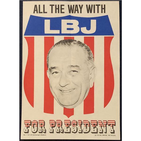 1972 TOPPS U.S. PRESIDENTS POSTERS - LYNDON B. JOHNSON