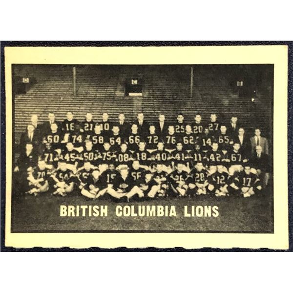 1962 O-PEE-CHEE CFL - B.C. LIONS