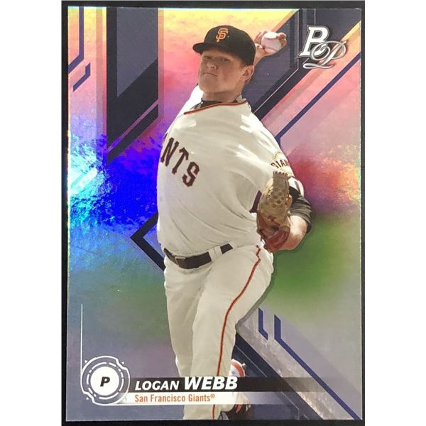 2019 BOWMAN PLATINUM LOGAN WEBB ROOKIE CARD