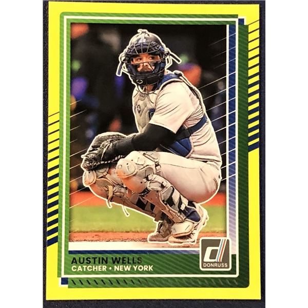 2025 DONRUSS AUSTIN WELLS YELLOW FLASH ROOKIE CARD