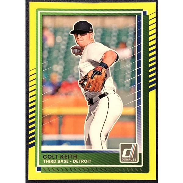 2025 DONRUSS BASEBALL YELLOW FLASH COLT KEITH ROOKIE CARD
