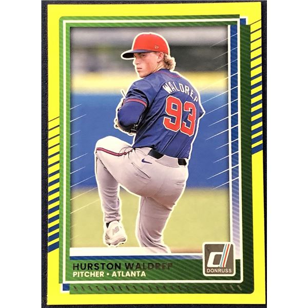 2025 DONRUSS BASEBALL YELLOW FLASH HURSTON WALDREP ROOKIE CARD