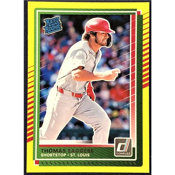 2025 DONRUSS THOMAS SAGGESE YELLOW FLASH ROOKIE CARD