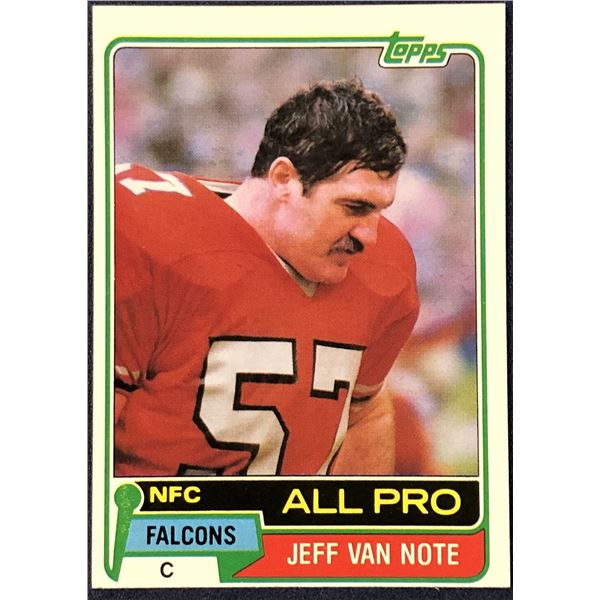 1981 TOPPS NFL FOOTBALL JEFF VAN NOTE