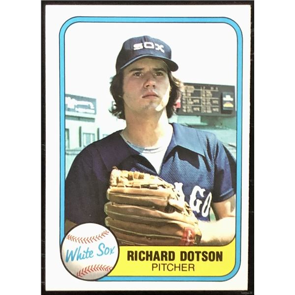 1981 FLEER RICH DOTSON ROOKIE CARD