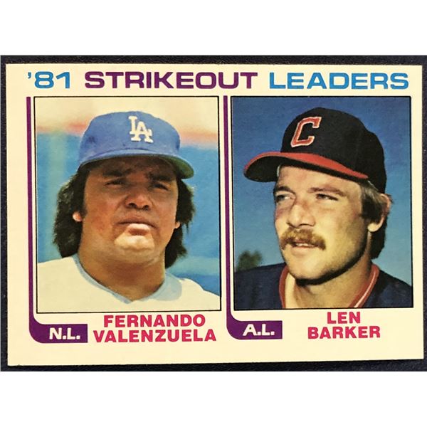 1982 TOPPS BASEBALL FERNANDO VALENZUELA