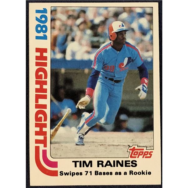 1982 TOPPS BASEBALL TIM RAINES (HOF)