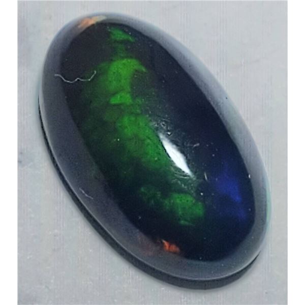 Australian Black Opal (1.10 ct, 10.5×6 mm)