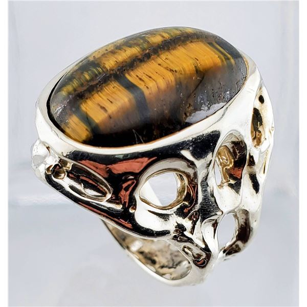 Custom Tigereye Cast Ring (Size 11)