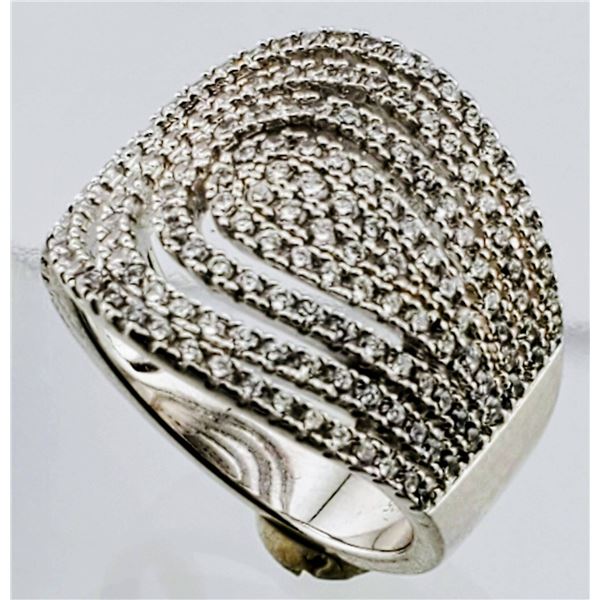 Sterling Silver CZ Fashion Ring (Size 6.5)
