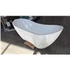 Image 3 : STREAMLINE FREESTANDING SOAKING BATHTUB, GLOSSY WHITE ACRYLIC, INTEGRATED OVERFLOW
