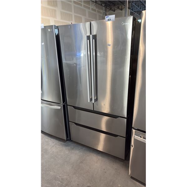 MIDEA MRQ23BCAST 4-DOOR FRENCH DOOR REFRIGERATOR, 22.5 CU. FT., COUNTER-DEPTH, DUAL FREEZER DRAWERS