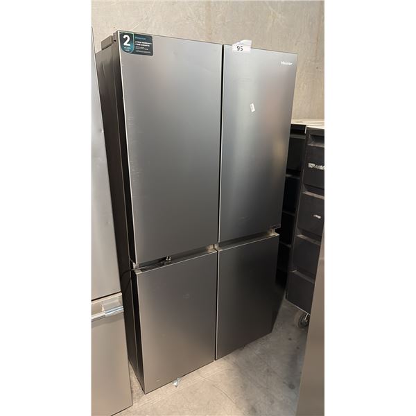HISENSE RQ22A4CSD STAINLESS STEEL 21.5 CU FT TRIPLE-ZONE COUNTER-DEPTH QUAD-DOOR REFRIGERATOR