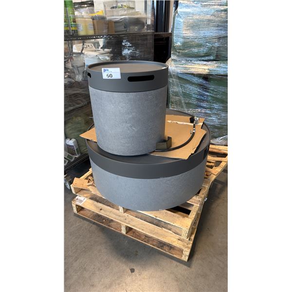 BOND MANUFACTURING 40-INCH ROUND FAUX CONCRETE GAS FIRE PIT TABLE WITH TANK HIDEAWAY