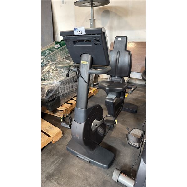 TECHNOGYM EXCITE RECLINE COMMERCIAL STATIONARY BIKE WITH WIDE WALK THROUGH FRAME TRACK