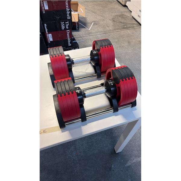 MANHAS HEALTH CO 35 LB SELECTORIZED ADJUSTABLE DUMBBELLS BRAND NEW IN BOX SET OF 2