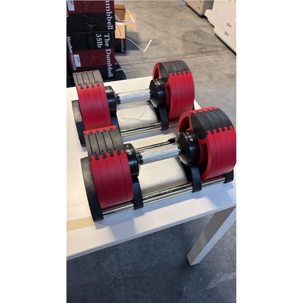 MANHAS HEALTH CO 35 LB SELECTORIZED ADJUSTABLE DUMBBELLS BRAND NEW IN BOX SET OF 2