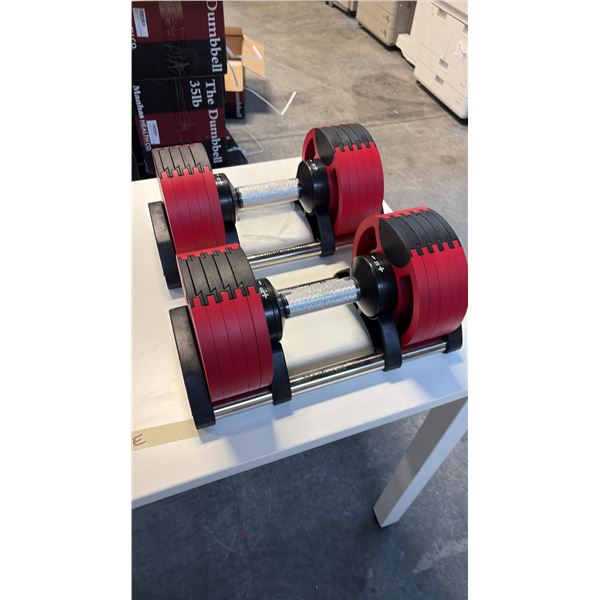 MANHAS HEALTH CO 35 LB SELECTORIZED ADJUSTABLE DUMBBELLS BRAND NEW IN BOX SET OF 2