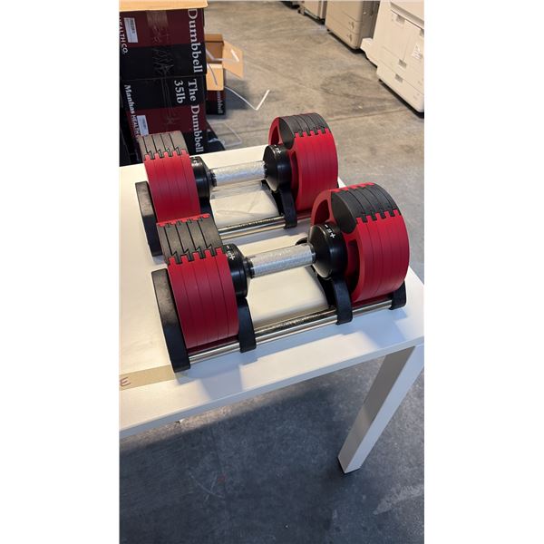 MANHAS HEALTH CO 35 LB SELECTORIZED ADJUSTABLE DUMBBELLS BRAND NEW IN BOX SET OF 2