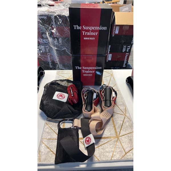 MANHAS HEALTH CO SUSPENSION TRAINER FULL SET PORTABLE BODYWEIGHT FITNESS SYSTEM NEW IN BOX 3 PACK