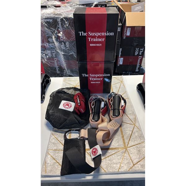 MANHAS HEALTH CO SUSPENSION TRAINER FULL SET PORTABLE BODYWEIGHT FITNESS SYSTEM NEW IN BOX 3 PACK