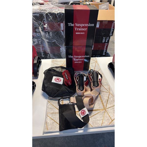 MANHAS HEALTH CO SUSPENSION TRAINER FULL SET PORTABLE BODYWEIGHT FITNESS SYSTEM NEW IN BOX 3 PACK