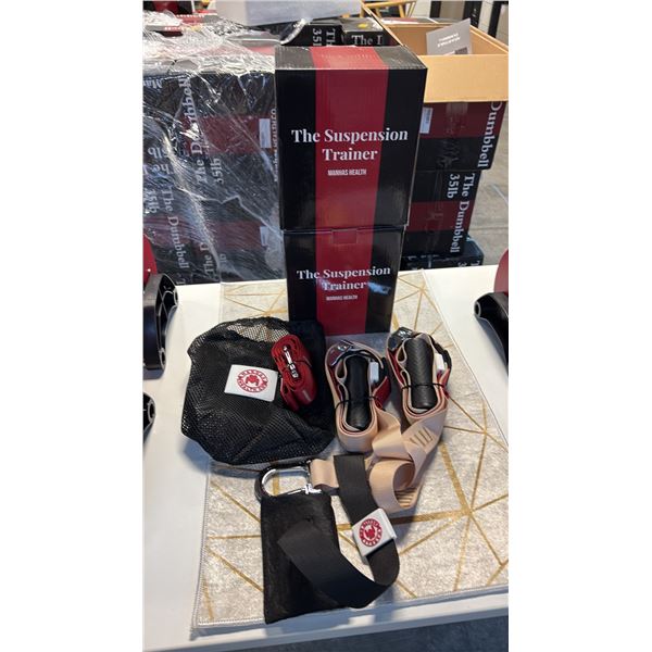 MANHAS HEALTH CO SUSPENSION TRAINER FULL SET PORTABLE BODYWEIGHT FITNESS SYSTEM NEW IN BOX 3 PACK