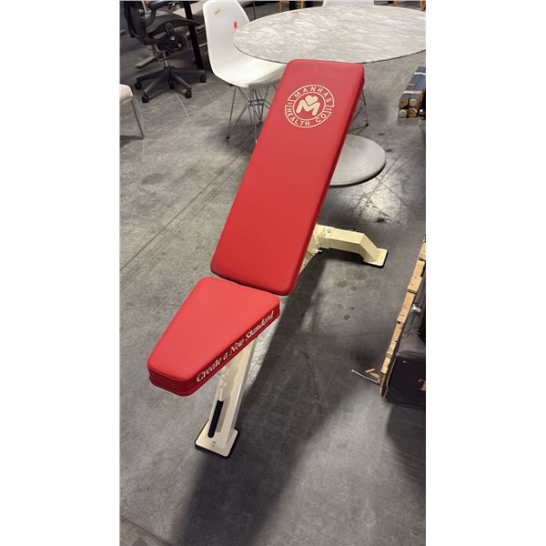 CRIMSON RED CUSHION MANHAS HEALTH CO COMMERCIAL ADJUSTABLE WEIGHT BENCH W28" X D48" X H42"