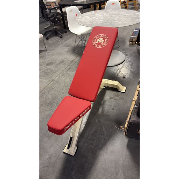 CRIMSON RED CUSHION MANHAS HEALTH CO COMMERCIAL ADJUSTABLE WEIGHT BENCH W28" X D48" X H42"